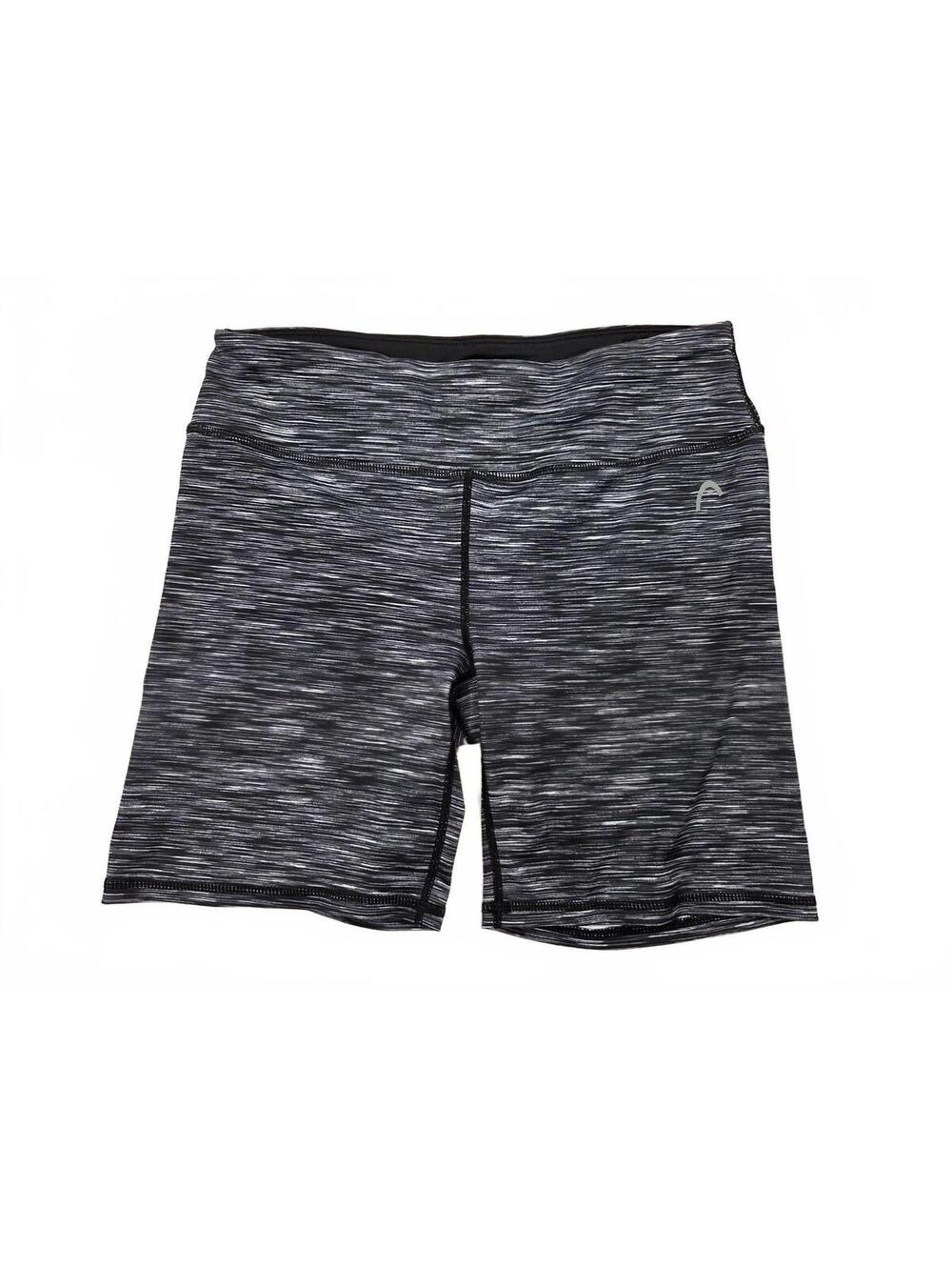 HEAD Space Dye Biker Shorts Black White Athletic Gym Running Women's Medium